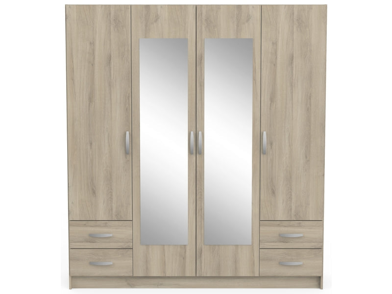 Armoire 4 porte(s) battante 4 tiroir(s) POP coloris Chêne Kronberg largeur 172 cm
