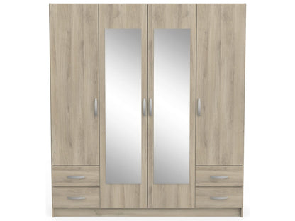 Armoire 4 porte(s) battante 4 tiroir(s) POP coloris Chêne Kronberg largeur 172 cm