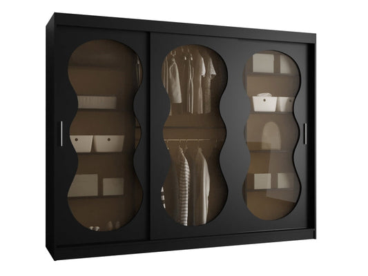 Szafa w kolorze czarnym o szerokości 250 cm